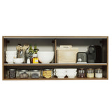 Gabinete Superior Madesa 120cm 2 Puertas Corredizas Vidrio Reflectante 1 Nicho para Cocinas Glamy, Lux y Reims Marrón