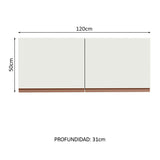 Gabinete Superior 120 x 50 cm 2 Puertas Reims Blanco