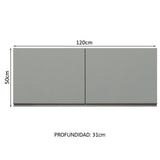 Gabinete Superior 120 x 50 cm 2 Puertas Nice Gris
