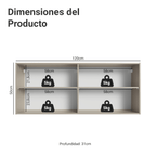 Gabinete Superior 120 cm 2 Puertas Crema Nice Madesa
