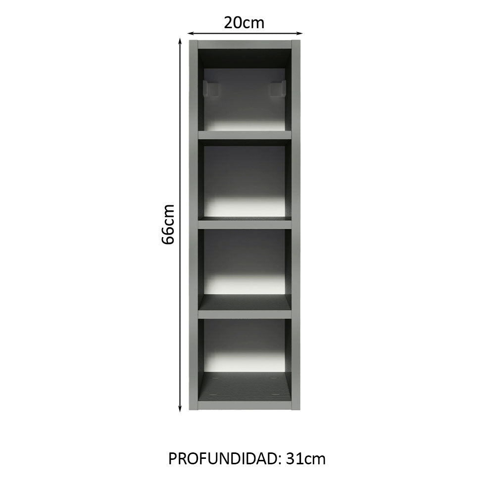 Gabinete Superior Botellero 20 cm Gris Nice Madesa