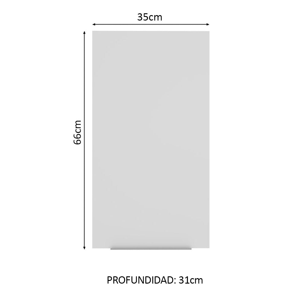 Gabinete Superior 35 cm 1 Puerta Marrón/Blanco Stella Madesa