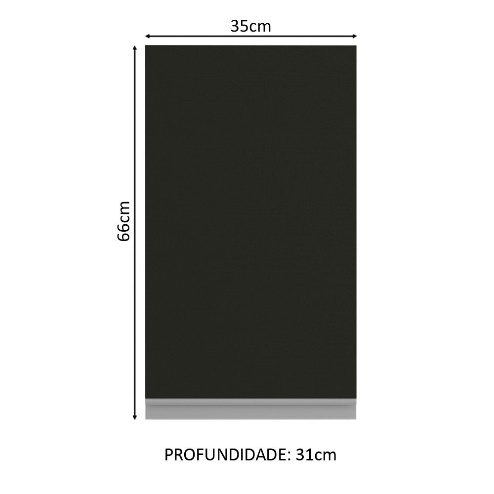 Gabinete Superior 35 cm 1 Puerta Blanco/Negro Glamy Madesa