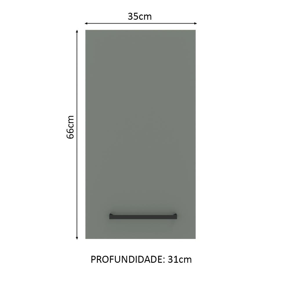 Gabinete Superior 35 cm 1 Puerta Agata Marrón/Gris