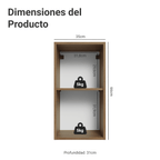 Gabinete Superior 35 cm 1 Puerta Marrón/Gris Vik Madesa