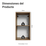 Gabinete Superior 35 cm 1 Puerta Marrón/Verde Vik Madesa