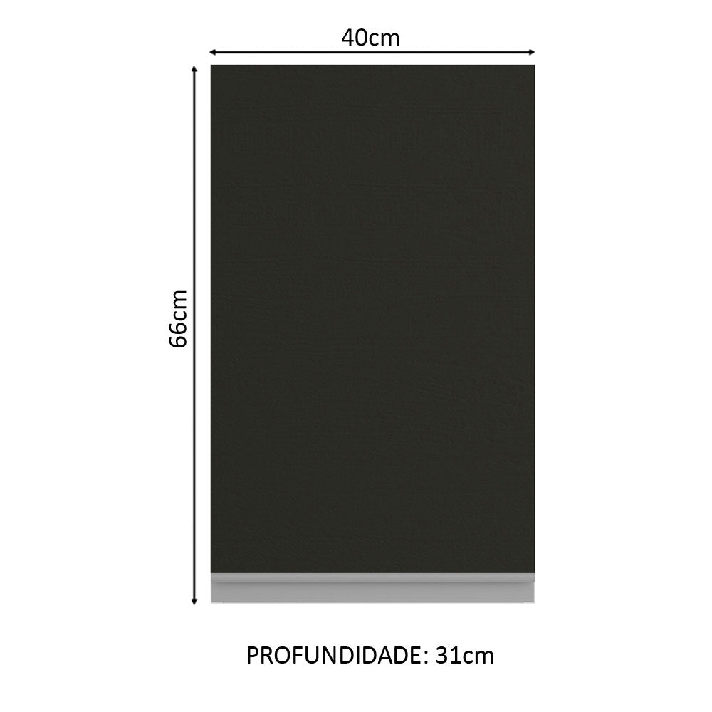 Gabinete Superior 40 cm 1 Puerta Marrón/Negro Glamy Madesa