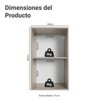Gabinete Superior 40 cm 1 Puerta Crema Nice Madesa