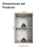 Gabinete Superior 40 cm 1 Puerta Nice Crema