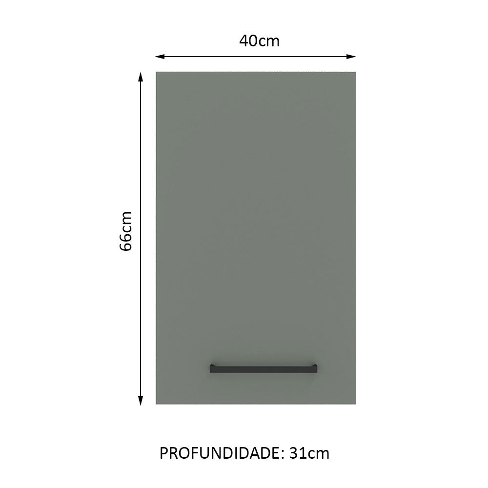Gabinete Superior 40 cm 1 Puerta Blanco/Gris Agata Madesa