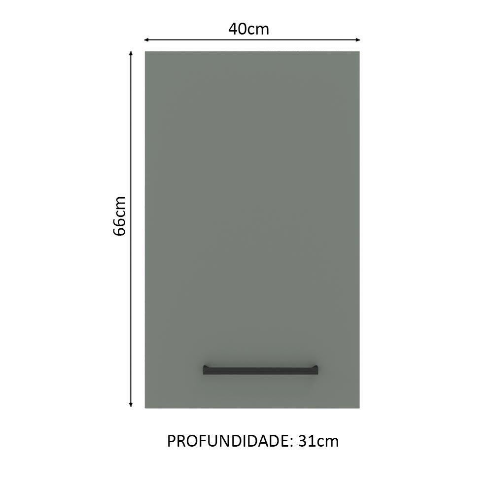 Gabinete Superior 40 cm 1 Puerta Marrón/Gris Agata Madesa