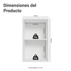 Gabinete Superior 40 cm 1 Puerta Blanco/Verde Vik Madesa