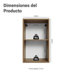 Gabinete Superior 40 cm 1 Puerta Marrón/Verde Vik Madesa