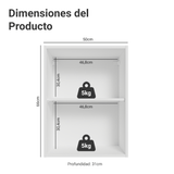Gabinete Superior 50cm 1 Puerta Blanco/Gris Vik Madesa
