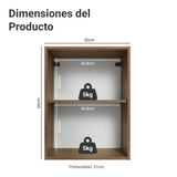 Gabinete Superior 50cm 1 Puerta Marrón/Verde Vik Madesa