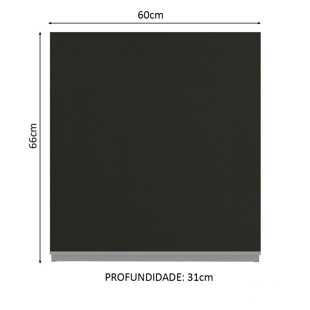 Gabinete Superior 60 cm 1 Puerta Marrón/Negro Glamy Madesa