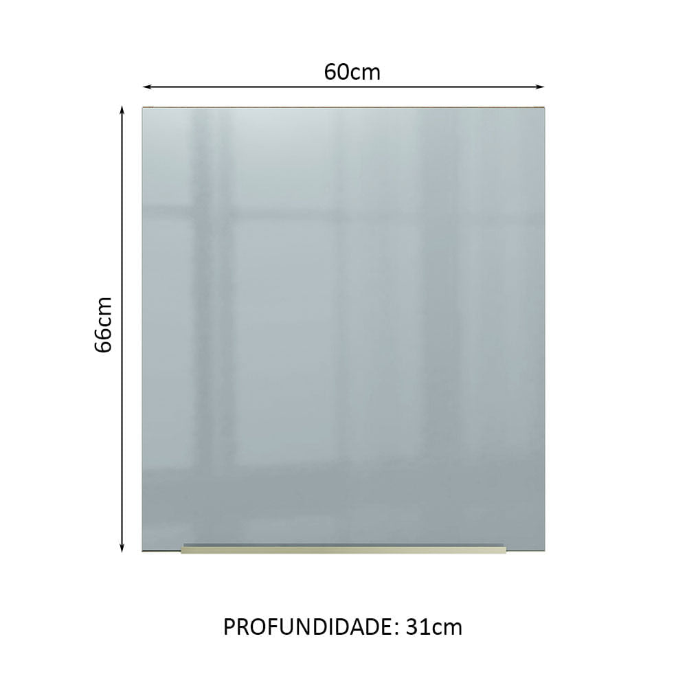 Gabinete Superior 60 cm 1 Puerta Marrón/Gris Lux Madesa