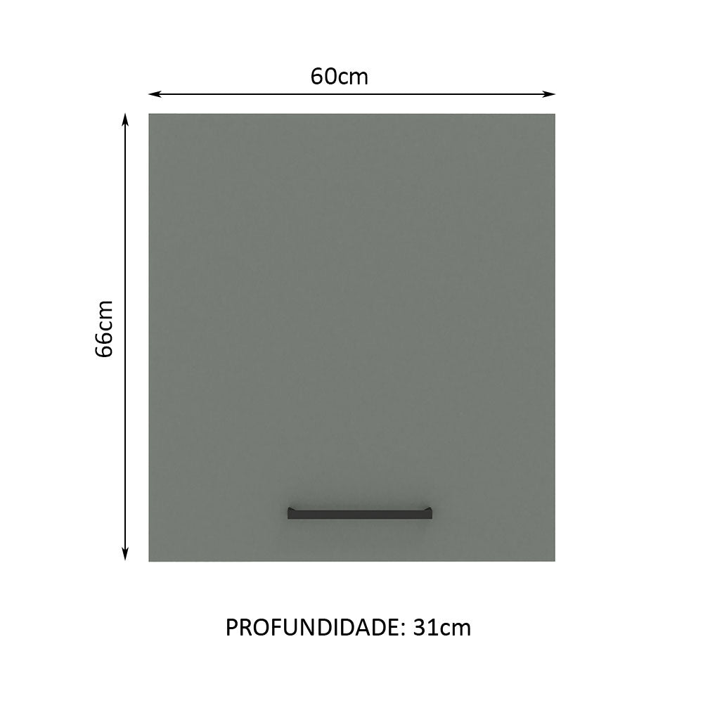 Gabinete Superior 60 cm 1 Puerta Blanco/Gris Agata Madesa