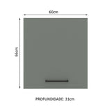 Gabinete Superior 60 cm 1 Puerta Agata Blanco/Gris
