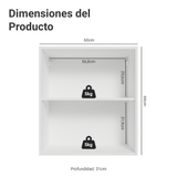 Gabinete Superior 60 cm 1 Puerta Blanco/Gris Vik Madesa