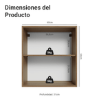 Gabinete Superior 60 cm 1 Puerta Marrón/Gris Vik Madesa