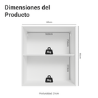 Gabinete Superior 60 cm 1 Puerta Blanco/Verde Vik Madesa