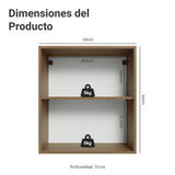 Gabinete Superior 60 cm 1 Puerta Marrón/verde Vik Madesa