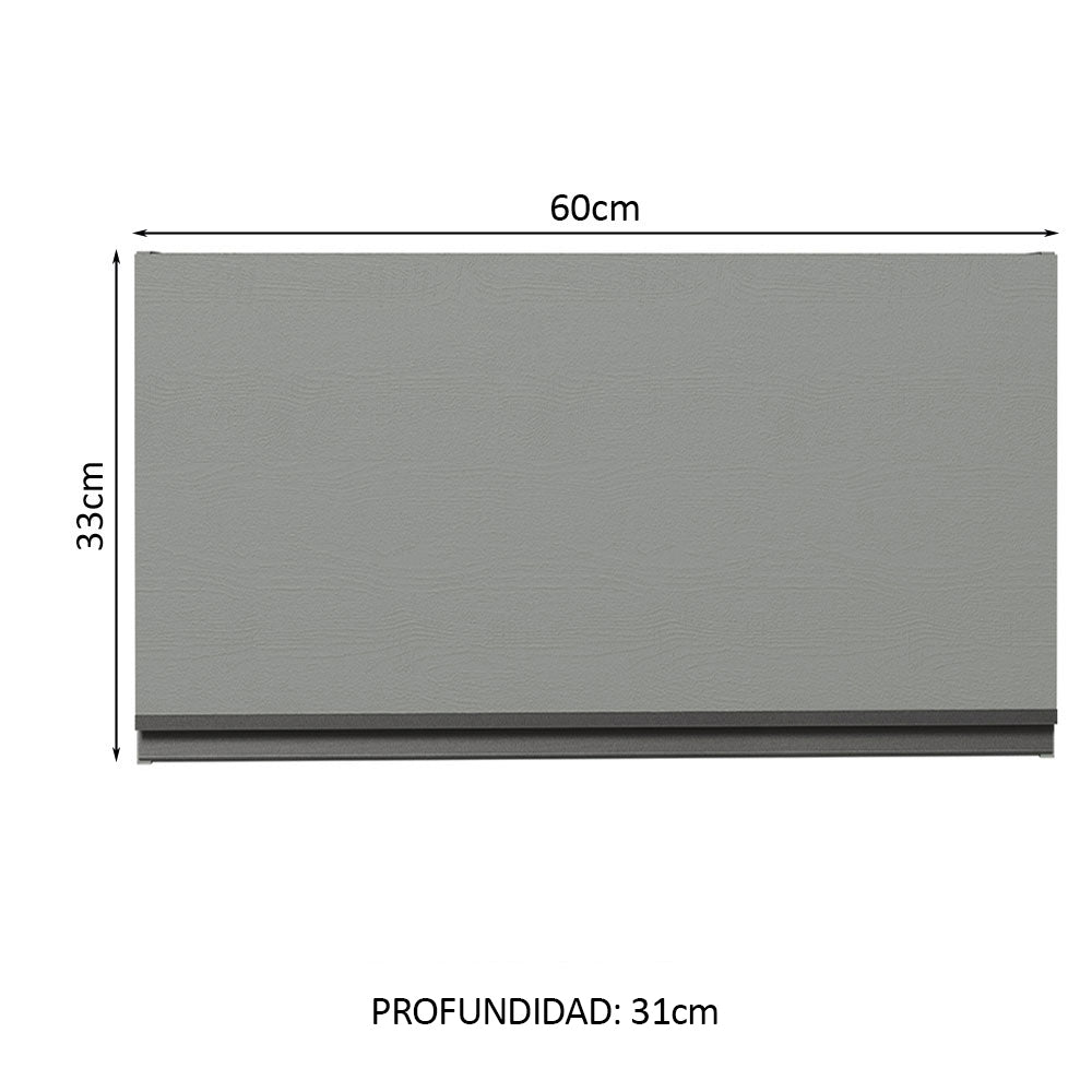 Gabinete Superior 60 cm 1 Puerta Abatible Gris Nice Madesa
