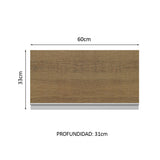 Gabinete Superior Madesa Acordes 100% MDF 60 cm 1 Puerta Basculante Blanco/Marrón
