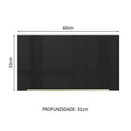 Gabinete Superior 60 cm 1 Puerta Abatible Blanco/Negro Lux Madesa