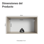 Gabinete Superior 60 cm 1 Puerta Abatible Crema Nice Madesa