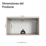 Gabinete Superior 60 cm 1 Abatible Nice Crema
