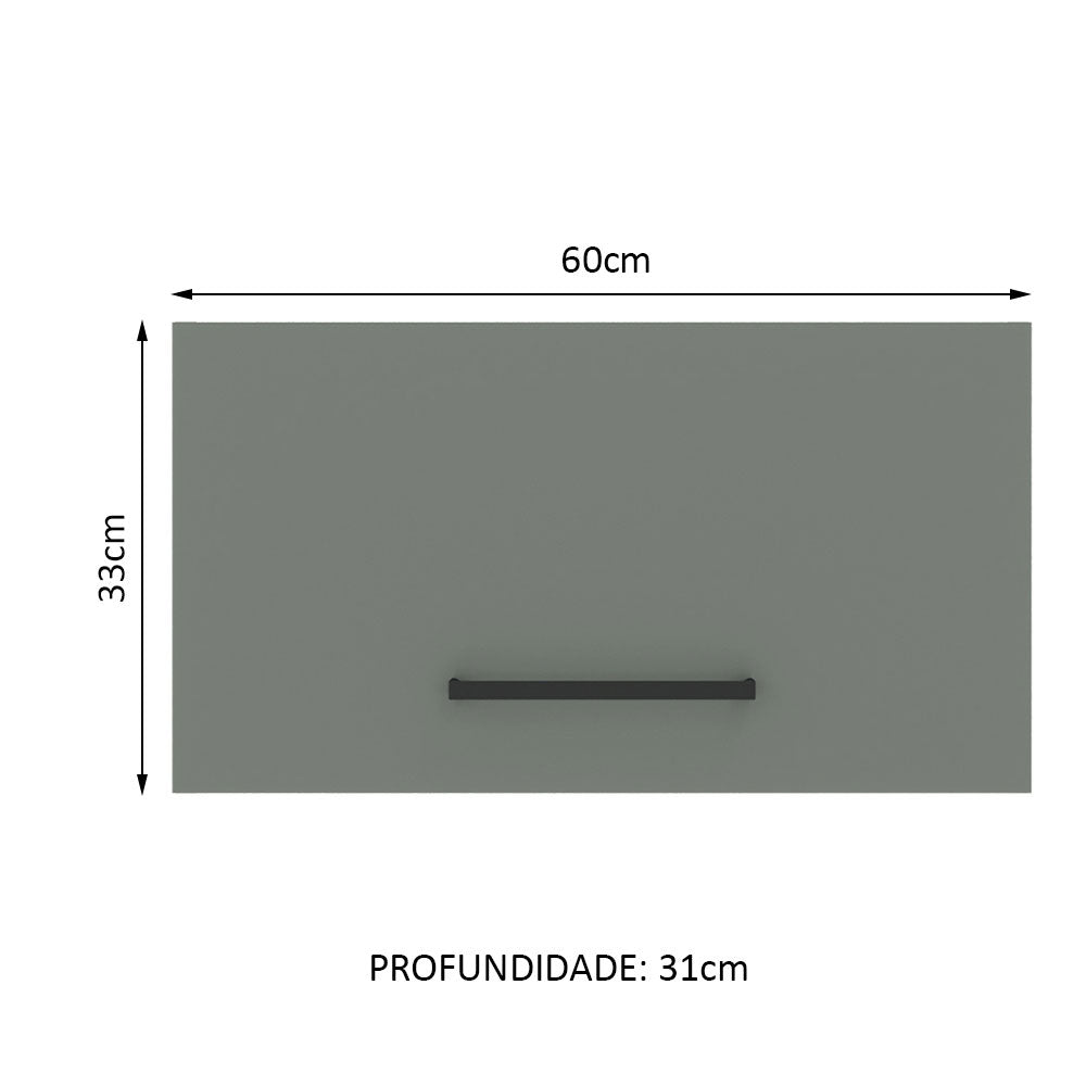 Gabinete Superior 60 cm 1 Puerta Abatible Blanco/Gris Agata Madesa