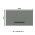 Gabinete Superior 60 cm 1 Puerta Abatible Blanco/Gris Agata Madesa
