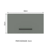 Gabinete Superior 60 cm 1 Puerta Abatible Agata Blanco/Gris