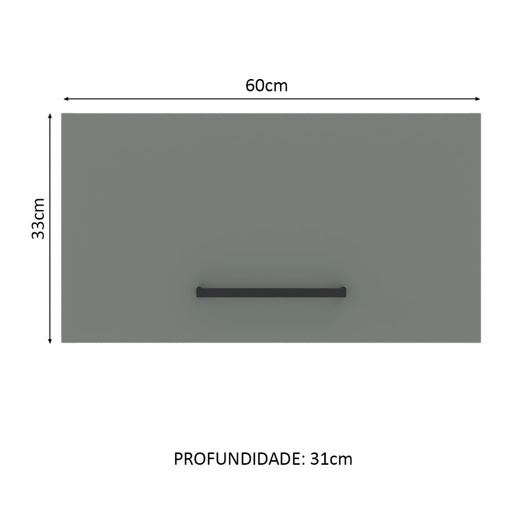 Gabinete Superior 60 cm 1 Puerta Abatible Agata Marrón/Gris