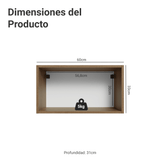 Gabinete Superior 60 cm 1 Puerta Abatible Marrón/Gris Vik Madesa