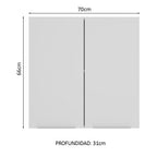 Gabinete Superior 70 cm 2 Puertas Blanco Stella Madesa