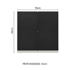 Gabinete Superior 70 cm 2 Puertas Blanco/Negro Glamy Madesa