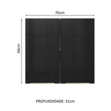 Gabinete Superior 70 cm 2 Puertas Lux Blanco/Negro