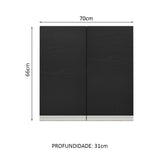 Gabinete Superior 70 cm 2 Puertas Marrón/Negro Glamy