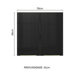 Gabinete Superior 70 cm 2 Puertas Marrón/Negro Lux Madesa