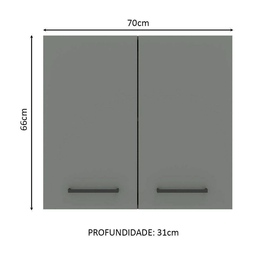 Gabinete Superior 70 cm 2 Puertas Blanco/Gris Agata Madesa