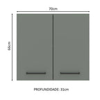 Gabinete Superior 70 cm 2 Puertas Blanco/Gris Agata Madesa