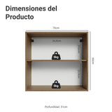 Gabinete Superior 70 cm 2 Puertas Marrón/Gris Vik Madesa
