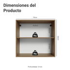 Gabinete Superior 70 cm 2 Puertas Marrón/Verde Vik Madesa