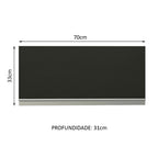 Gabinete Superior 70 cm 1 Puerta Abatible Blanco/Negro Glamy Madesa