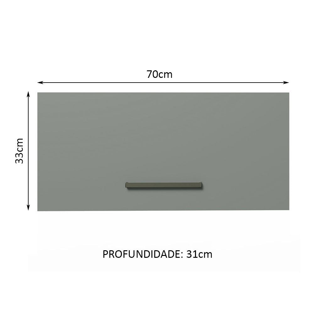 Gabinete Superior 70 cm 1 Puerta Abatible Blanco/Gris Agata Madesa