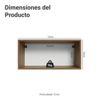 Gabinete Superior 70 cm 1 Puerta Abatible Marrón/Gris Vik Madesa