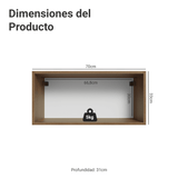 Gabinete Superior 70 cm 1 Puerta Abatible Marrón/Gris Vik Madesa